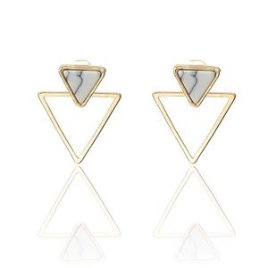 ✨MARBLE GOLD TRIANGLE MINIMALIST STUD EARRINGS✨